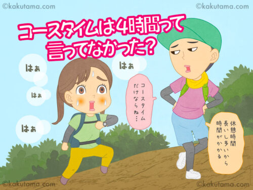 登山用語「コースタイム」にまつわるイラスト