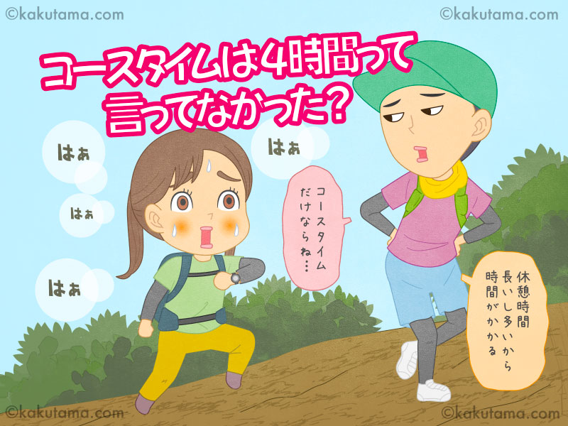 登山用語「コースタイム」にまつわるイラスト
