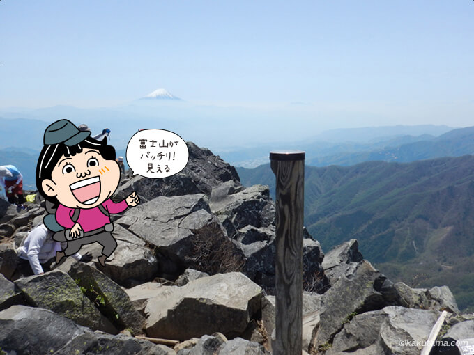 乾徳山山頂から見る富士山
