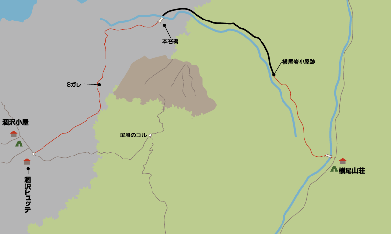 横尾大橋から涸沢ヒュッテまでの地図_0003
