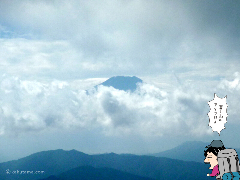 遠くに見える富士山山頂