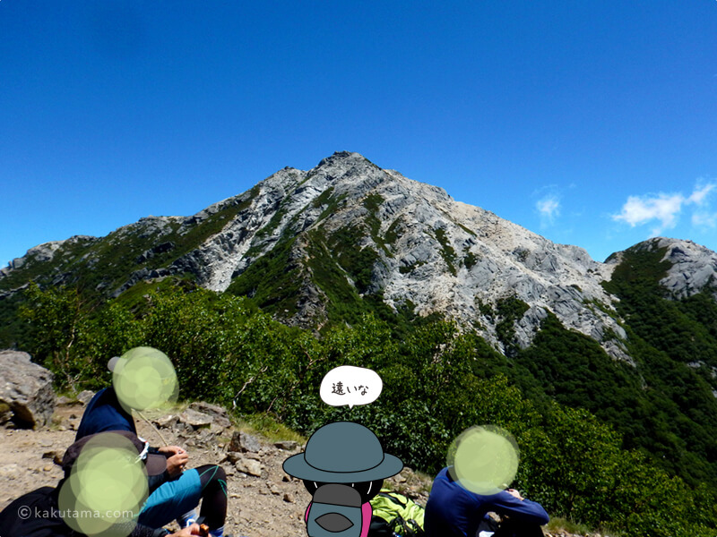 駒津峰から甲斐駒ケ岳を見上げる