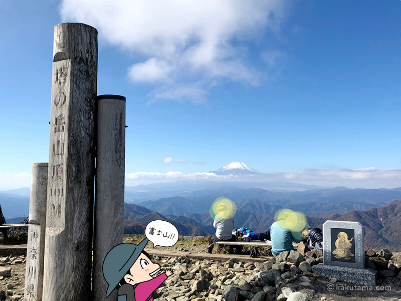 塔ノ岳山頂から見る富士山