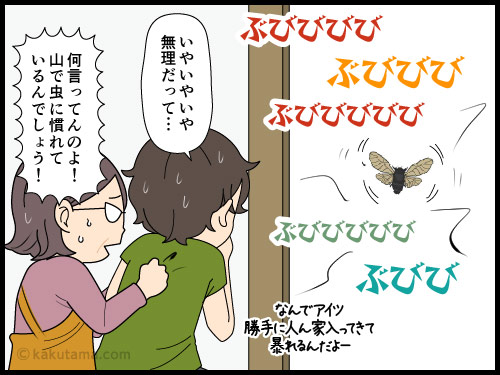 山では平気な虫が家では苦手な登山者の漫画