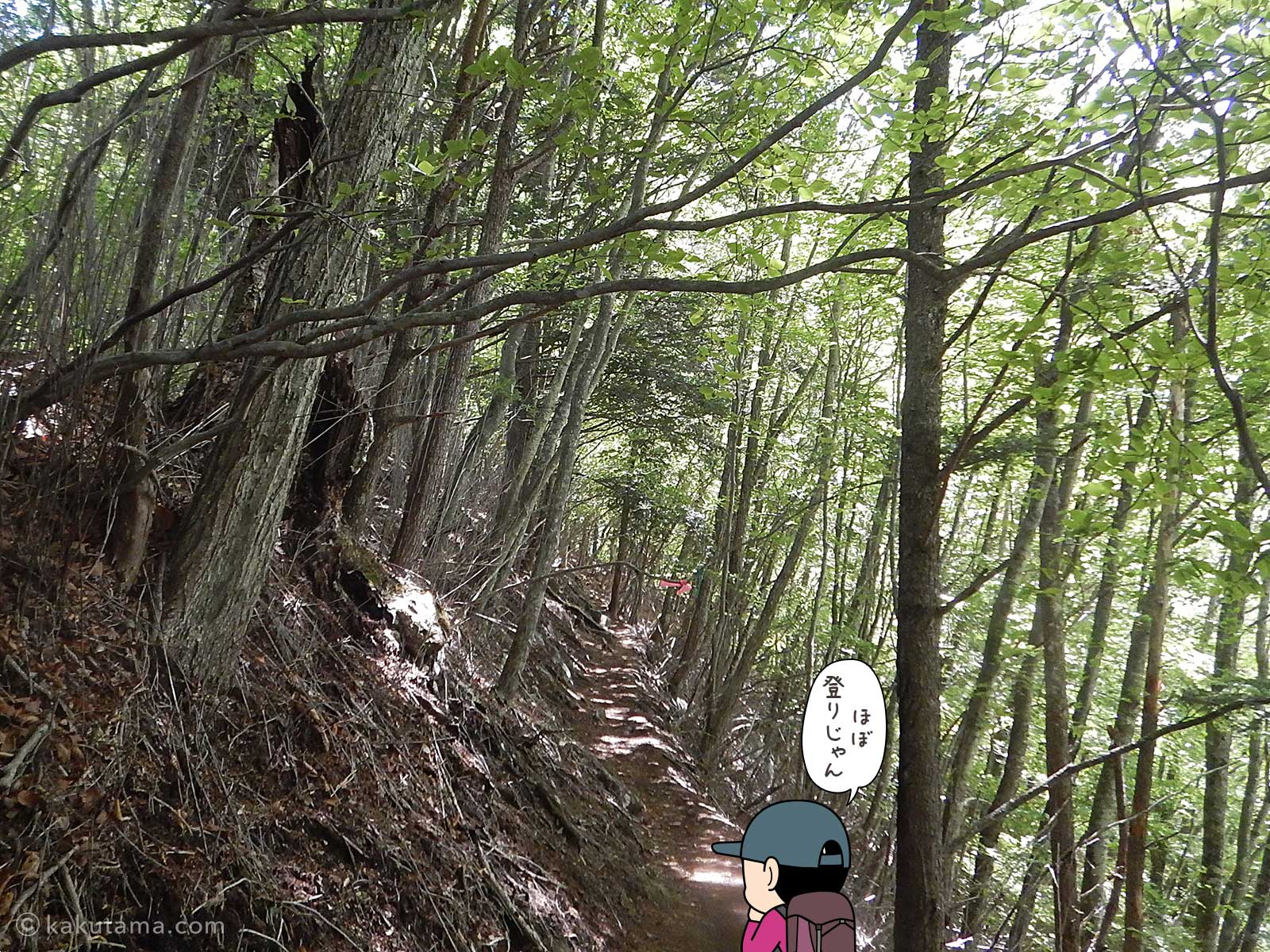 丸川荘へ向かって登る登山者のイラスト2
