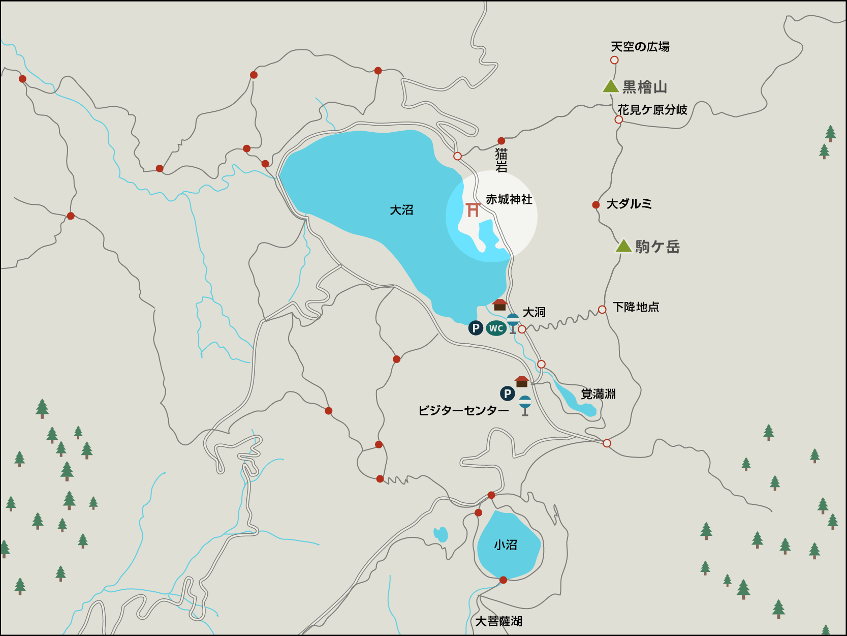 赤城神社のイラストマップ