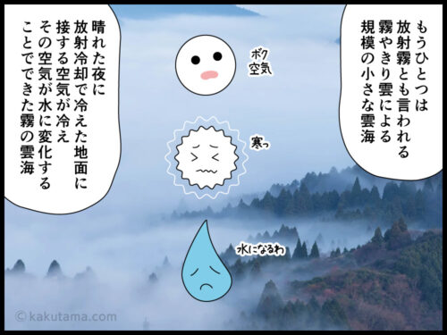 登山用語「雲海」にまつわる4コマ漫画