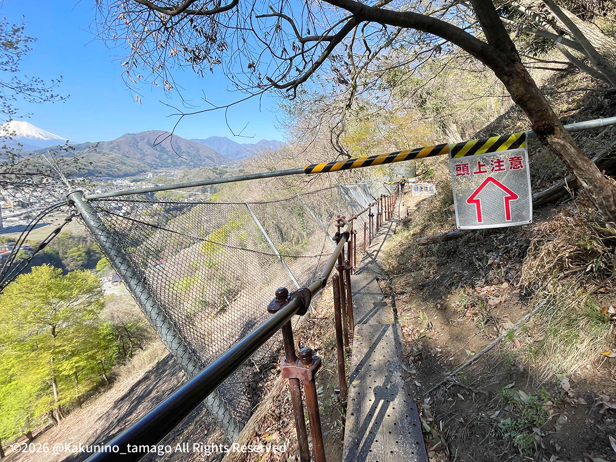 新・強瀬コースの迂回路と富士山の写真