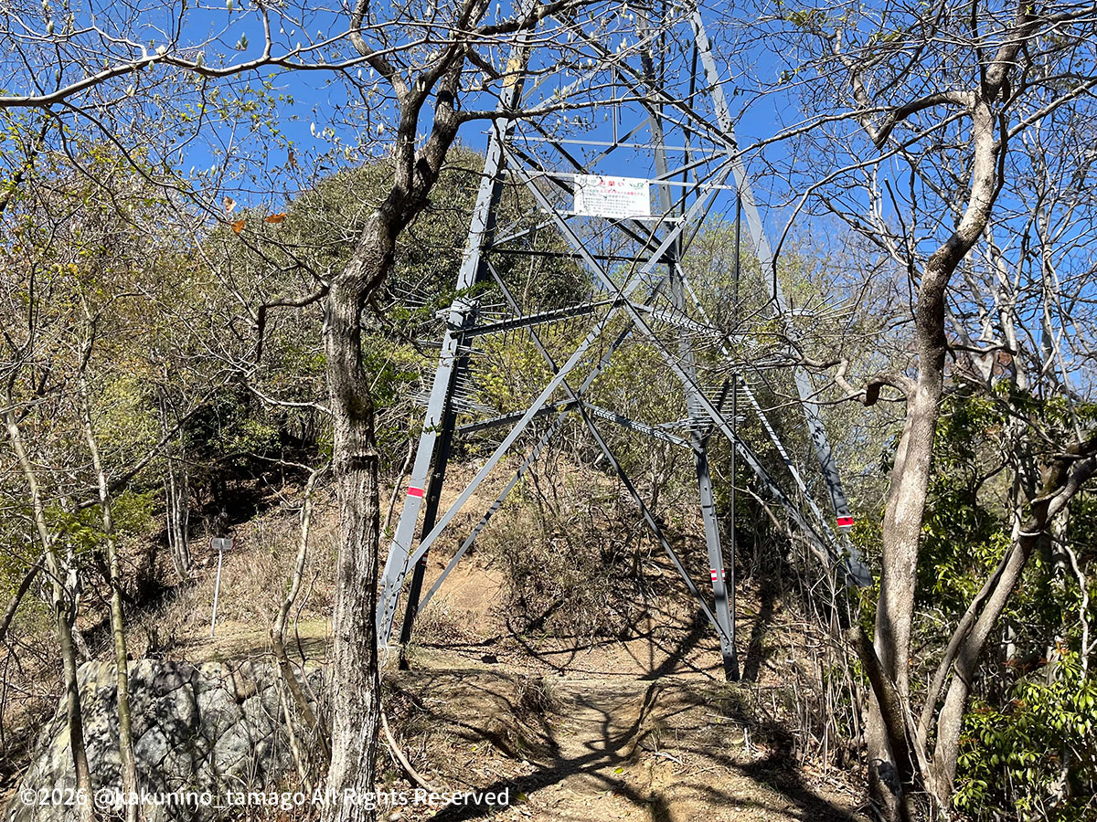 岩殿山稚児落とし方面への登山道の写真