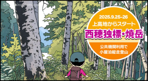 上高地から西穂独標と焼岳登山の西穂焼岳縦走路のタイトル画面