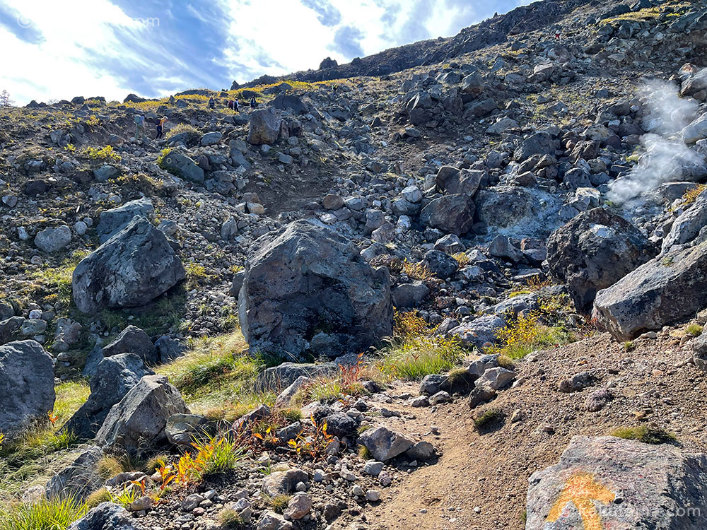 焼岳への登山道の写真