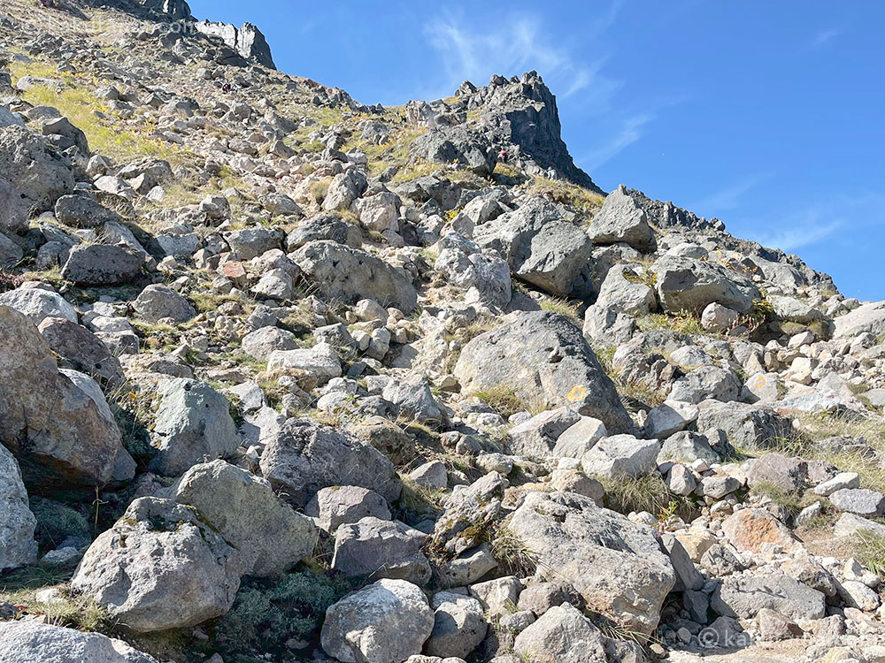 焼岳への登山道の写真