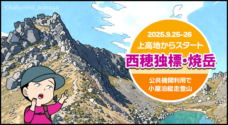 上高地から西穂独標と焼岳登山（11）焼岳南峰のタイトル画面